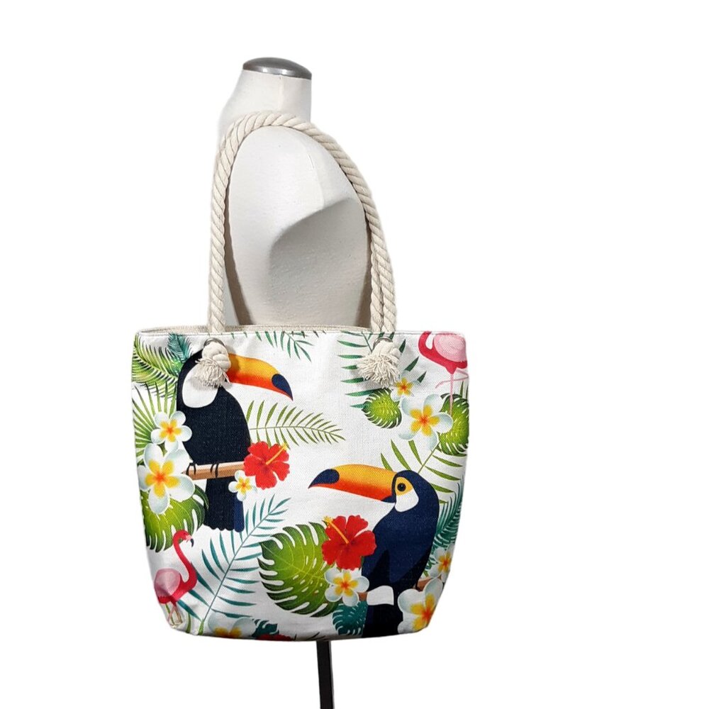 🐿️Tropical Print Tote Bag